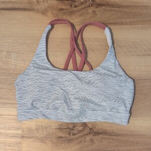 Women's Lululemon Energy Bra - Grey And Coral
